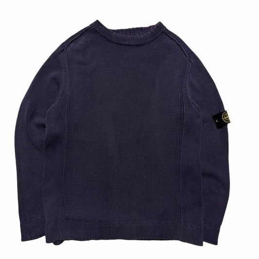 Stone Island S/S 2001 Heavy Knit Pullover | XL, Navy