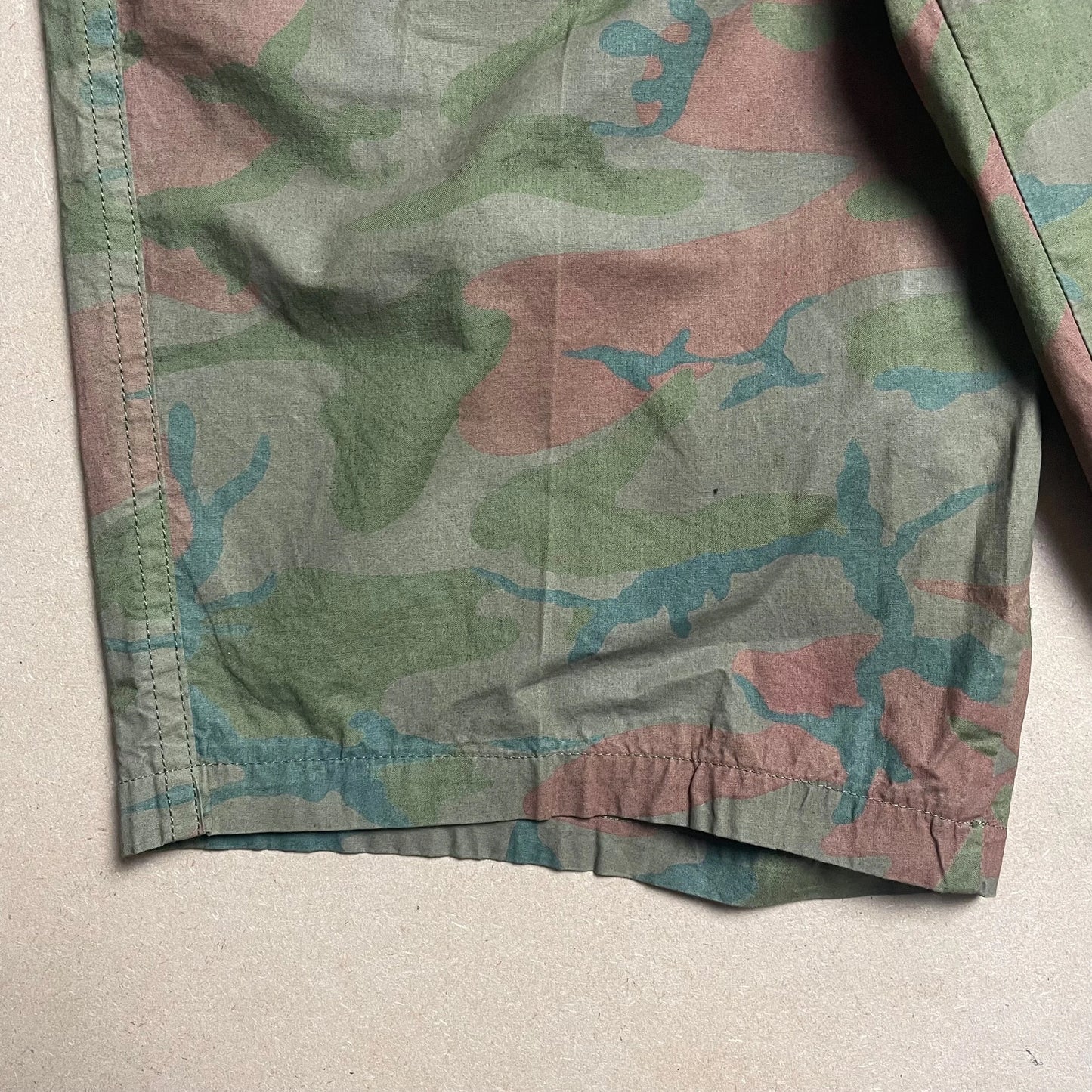 S/S 1990 Teal Green Ice Camouflage Pleated Shorts