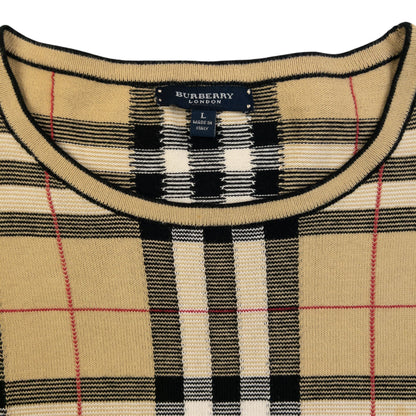 Vintage 2000s Burberry Nova Check Jumper Size M | Medium, Beige