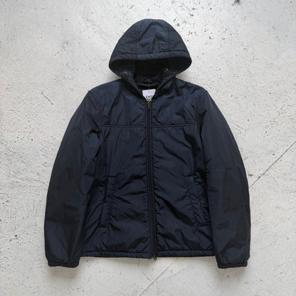 2000s prada mainline iridescent hooded padded jacket | O/S, Navy