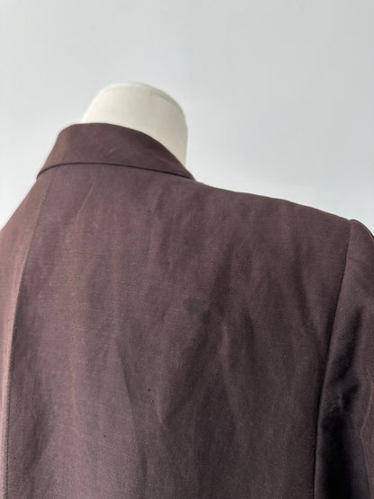 Vintage 1990s Silk Linen Single Breasted Jacket - M-L