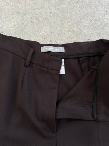 Max Mara High Waisted Wool Straight Leg Trousers - W26