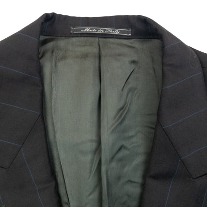 Vintage 90s Gianni Versace Couture Striped Blazer Jacket Size XL | XL, Black