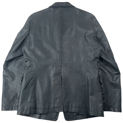 Vintage 90s Yohji Yamamoto A.A.R Button Up Leather Jacket Size M | Medium, Green