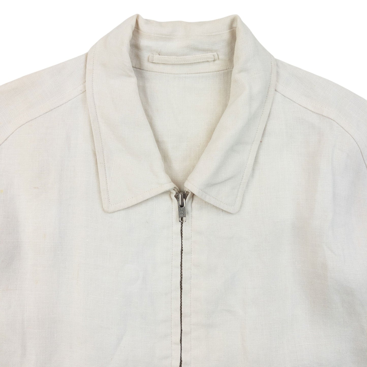 Vintage 90s Burberry Zip Up Linen Jacket Womens Size S | Small, Cream