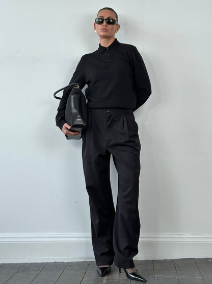 Gianni Versace 80s Pure Wool Tapered Leg Tailored Trousers - W30