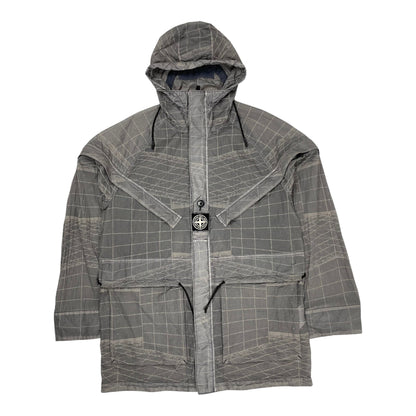 Stone Island Reflective Grid on Lamy-TC Jacket, Size Medium | O/S, Grey