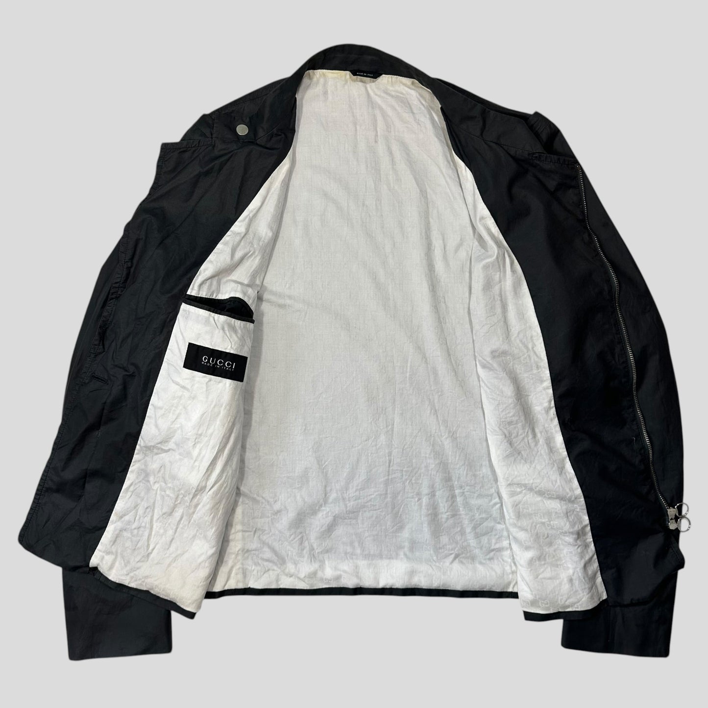 Gucci 2009 Grey Asymetrical Co-poly Biker Jacket - IT50 (M) | Default Title, Multicoloured