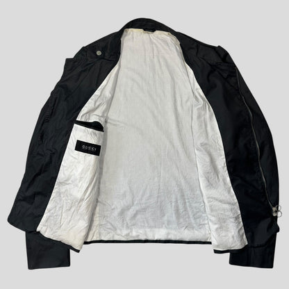Gucci 2009 Grey Asymetrical Co-poly Biker Jacket - IT50 (M) | Default Title, Multicoloured