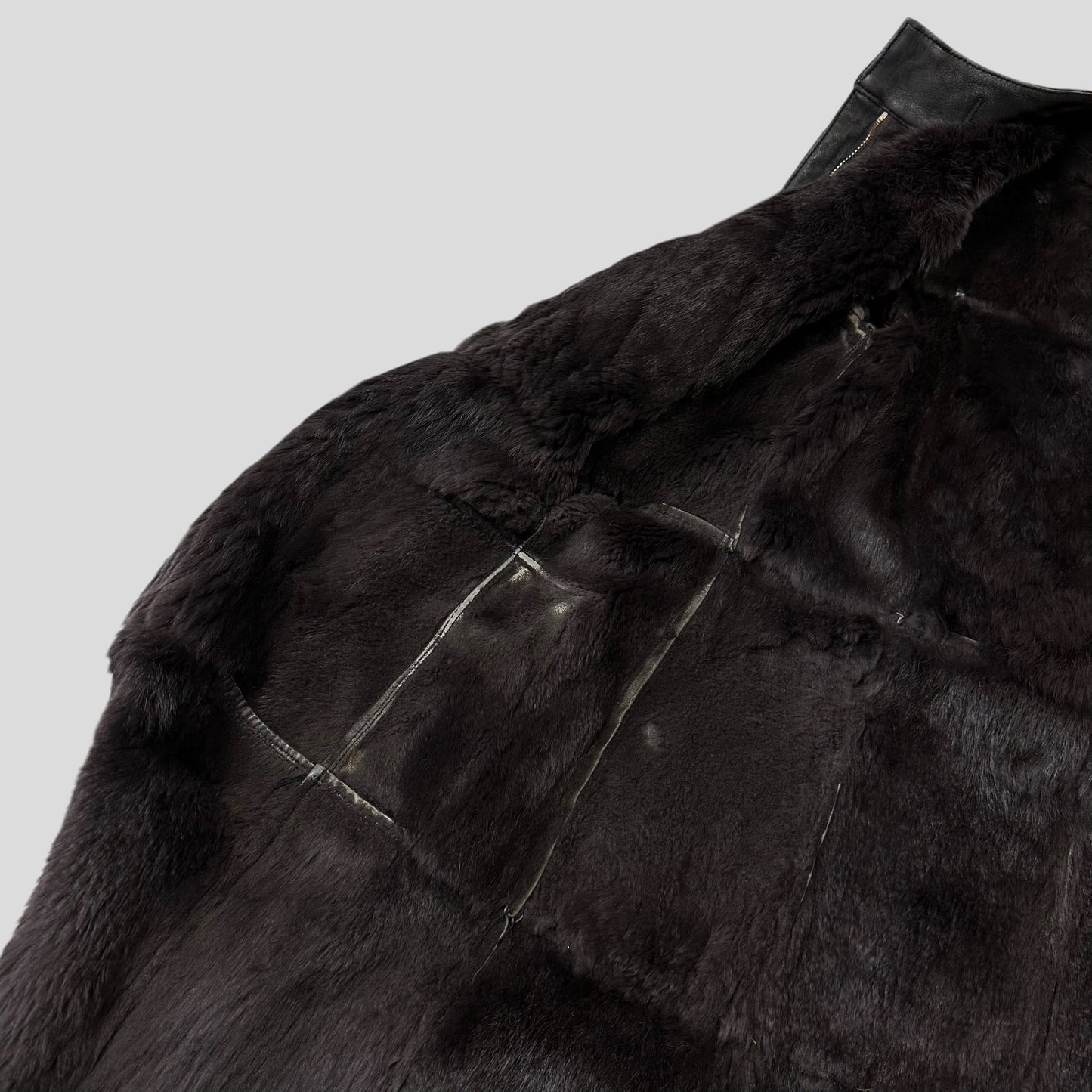 Versace VJC 90’s Leather Fur Sheepskin Afghan Coat - M | Default Title, Black