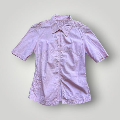 2000's Maharishi Crinkle Back Top UK8 | O/S, Light Pink