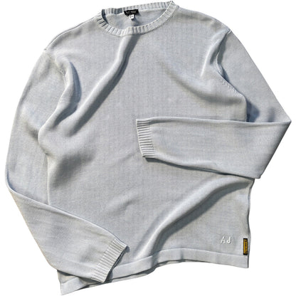 Armani Jeans 00’s Baby Blue Cotton Knit Jumper M | Medium, Multicoloured