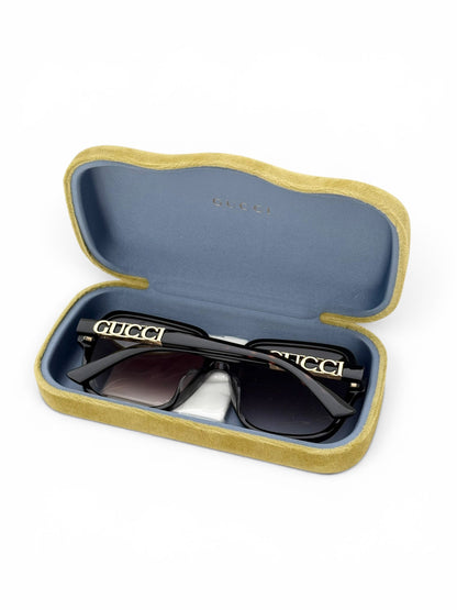 2010s Gucci Spell Out Oversized Sunglasses | O/S, Brown