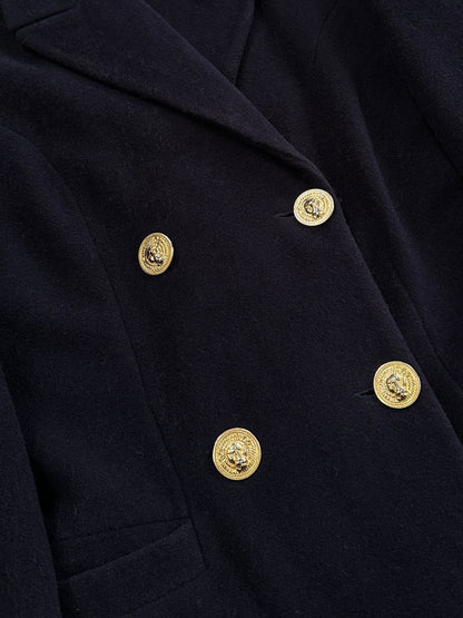 Gianni Versace Versus 1990s Bespoke Button Double Breasted Coat - M