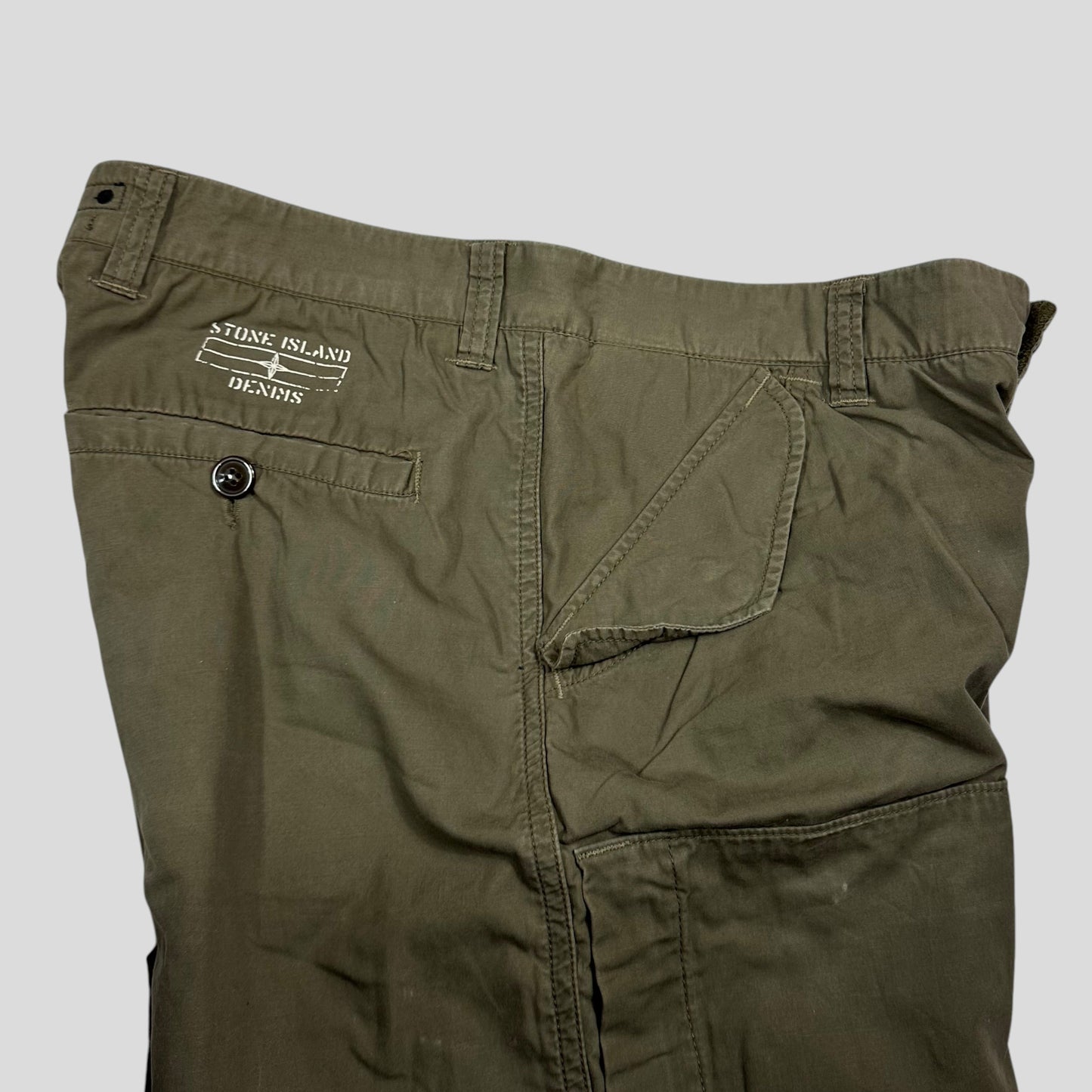 Stone Island AW08 Denims Multipocket Baggy Cargo Trousers - L | Default Title, Green
