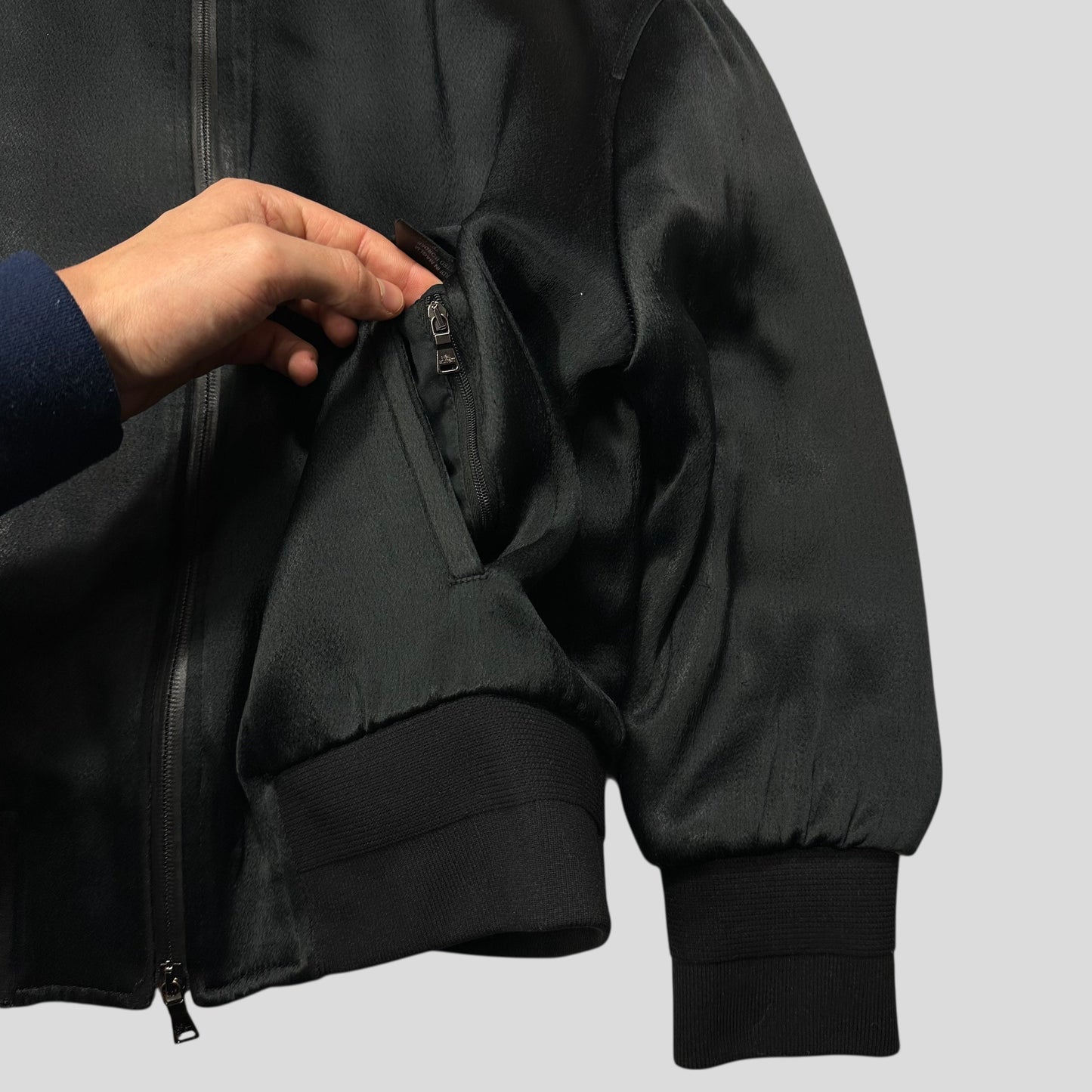 Neil Barrett Textured Viscose Italian Padded Bomber Jacket - S/M