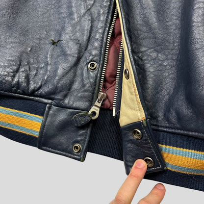 Avirex 90’s NYC Exciting Hoops Quilted Leather Varsity Jacket - XL | Default Title, Multicoloured