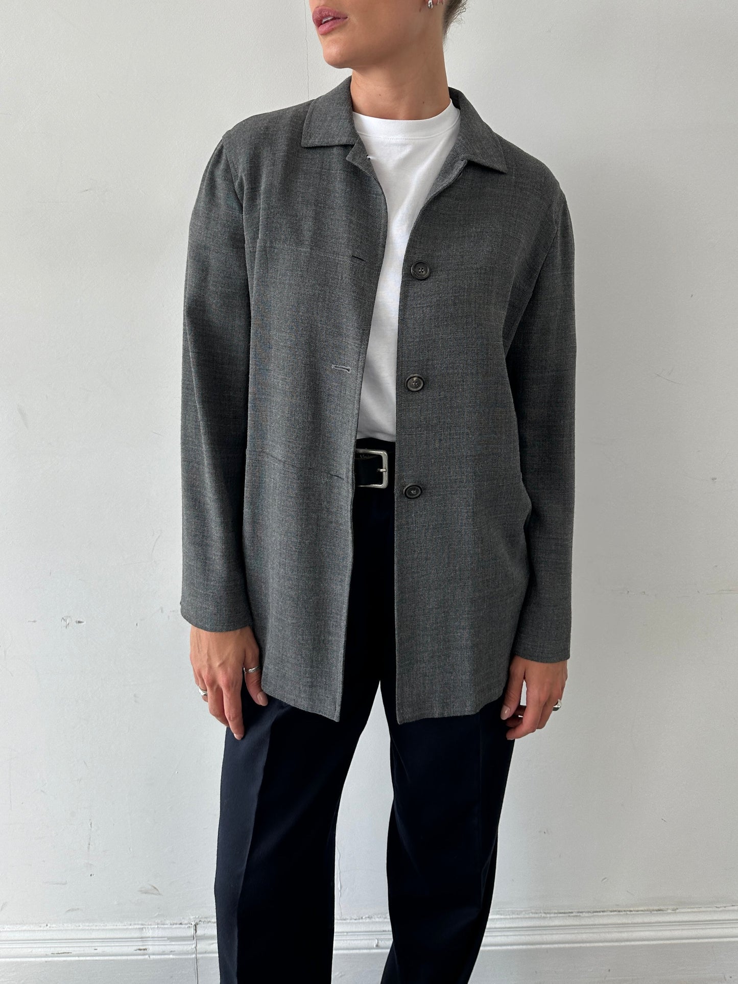 Marella Minimal Wool Lightweight Jacket - L