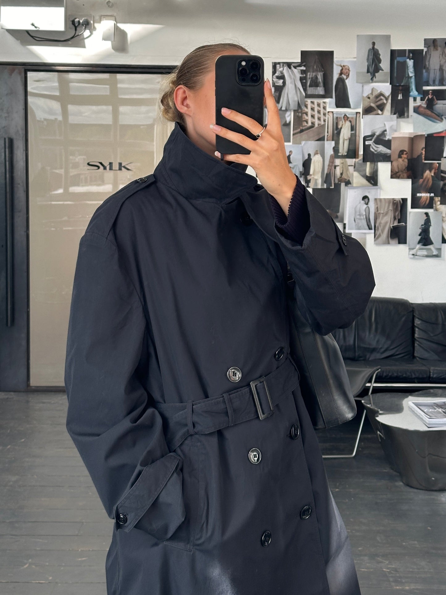 USA Vintage 1996 Cotton Double Breasted Belted Trench Coat - L/XL