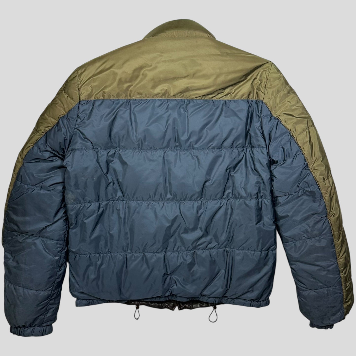 Prada Milano 2012 Leather Reversible Triangle Logo Nylon Puffer Jacket - L | Default Title, Multicoloured