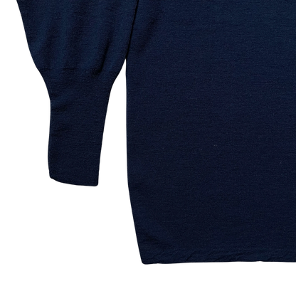 A/W 1986 Midnight Blue Waterproof Wool Embroidered Sweatshirt