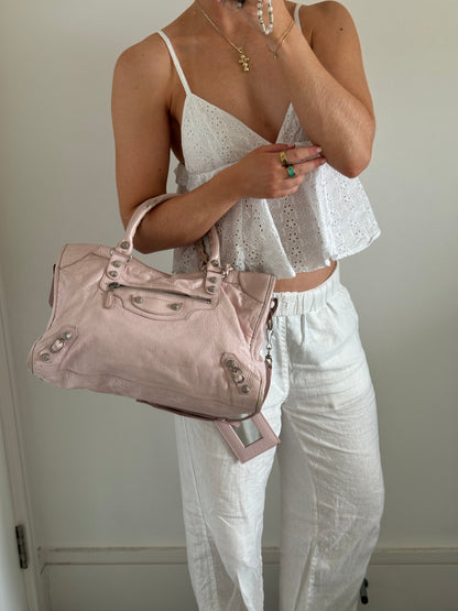 S/S 2014 Balenciaga Baby Pink City 2Way Handbag | O/S, Pink