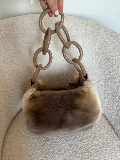 RARE Vintage 2004/2005 Chanel Lapin Fur Chain Shoulder Bag | O/S, Multicoloured
