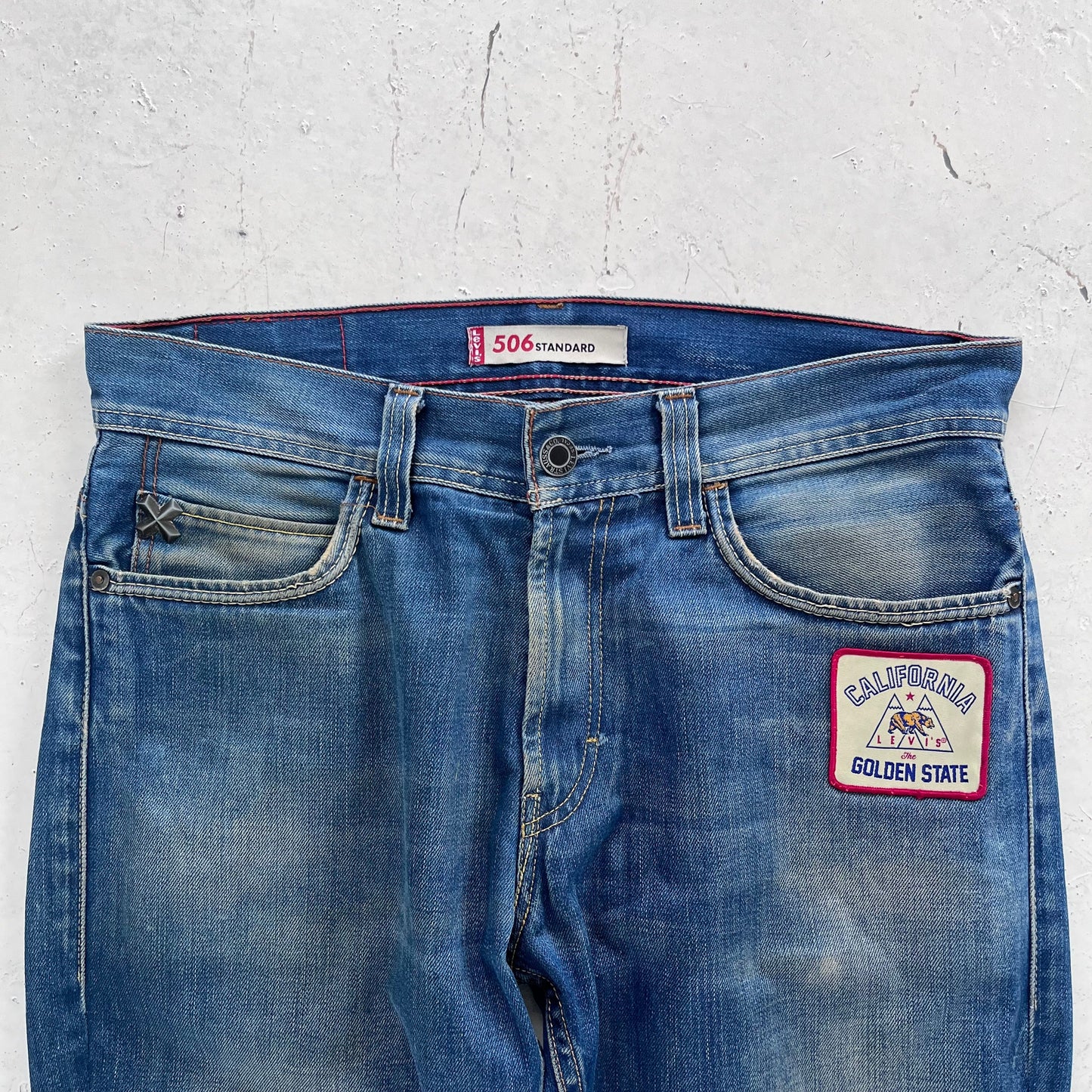 vintage 506 levis patchwork jeans | Blue, Medium Blue