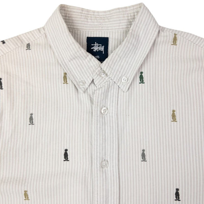 Vintage Stussy Monogram Long Sleeve Button Up Shirt Size S