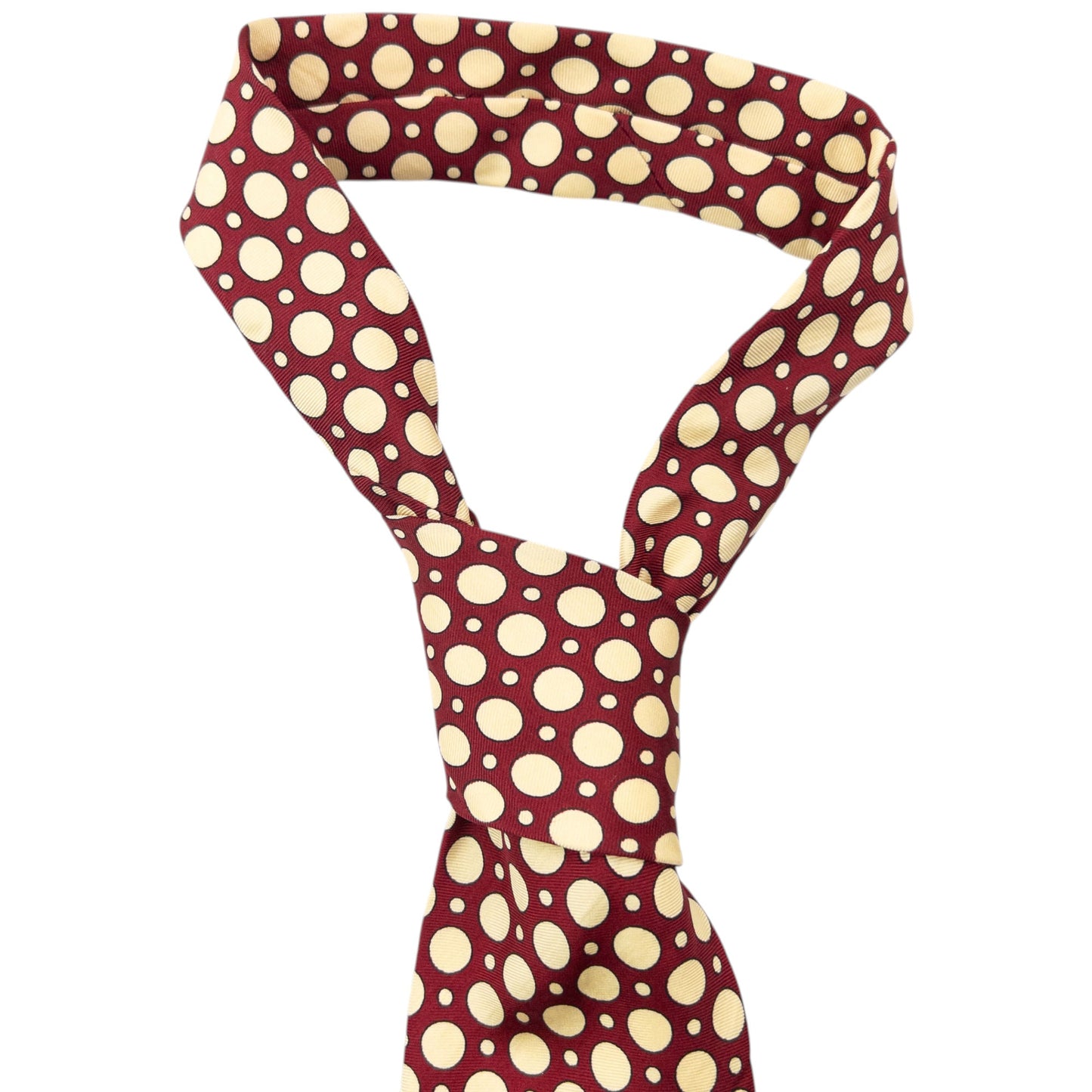 Vintage 90s Burberry Polka Dot Silk Tie | O/S, Cream