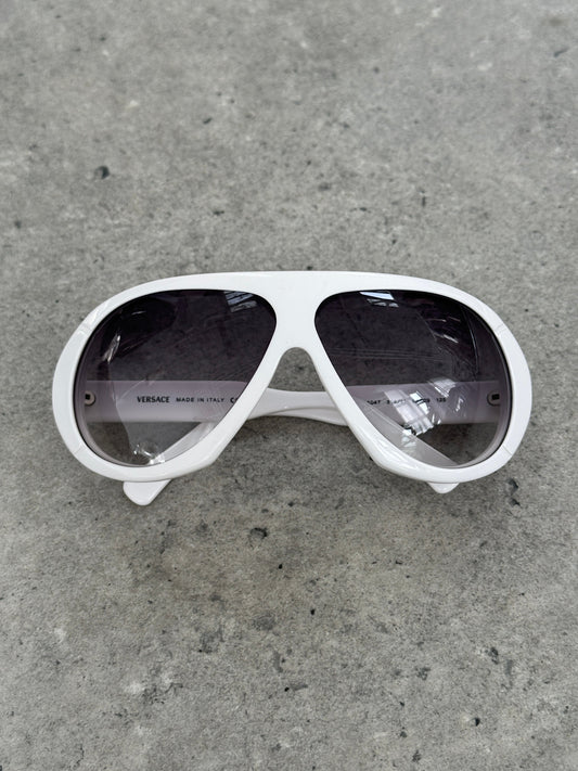 Versace 2000s Oversized Shield Logo Sunglasses