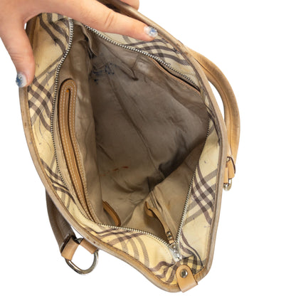 Vintage 2000s Burberry Blue Label Nova Check Handbag | O/S, Blue