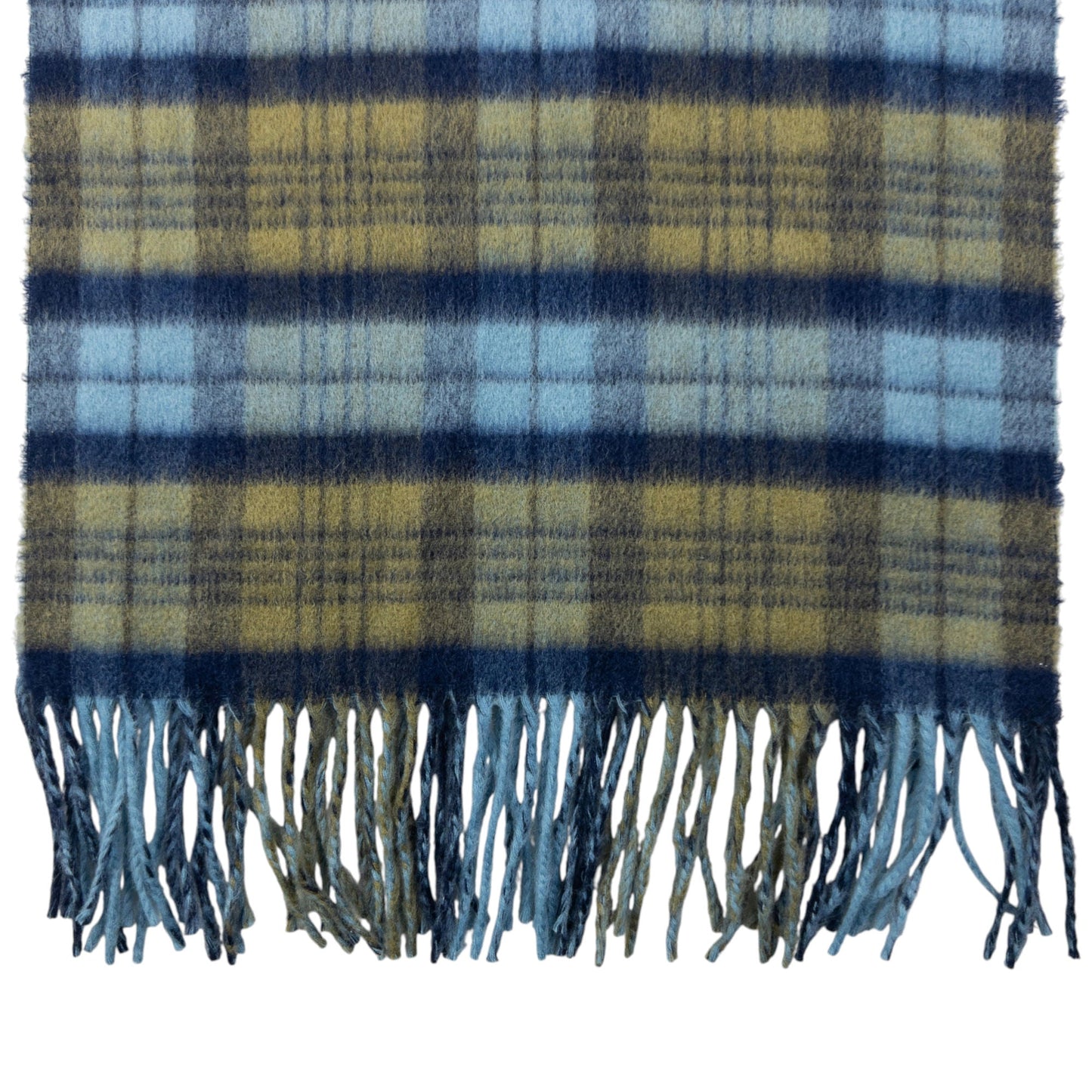 Vintage 90s Pierre Balmain Checkered Wool Tassel Scarf | O/S, Multicoloured