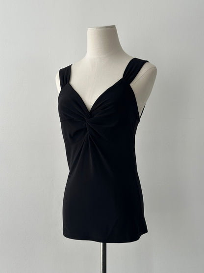 USA Vintage 2000s Twist Front Sleeveless Fitted Top - S