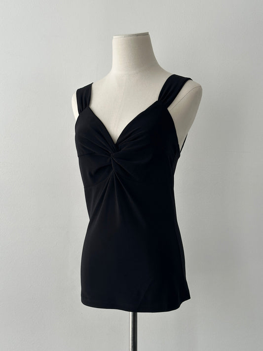 USA Vintage 2000s Twist Front Sleeveless Fitted Top - S