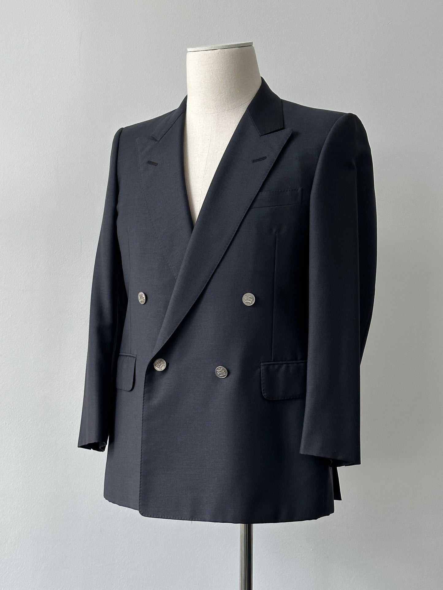 Burberry 1990s Bespoke Button Double Breasted Blazer - S