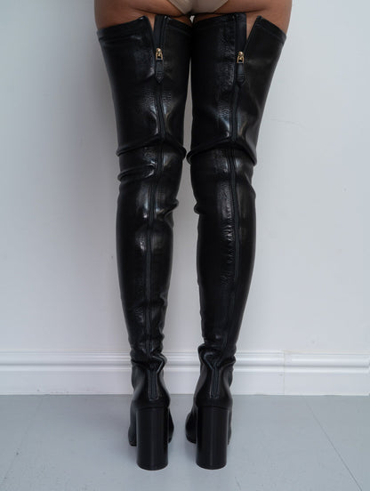 BURBERRY KNEE HIGH BOOTS (EU 38) | DEFAULT TITLE, Black