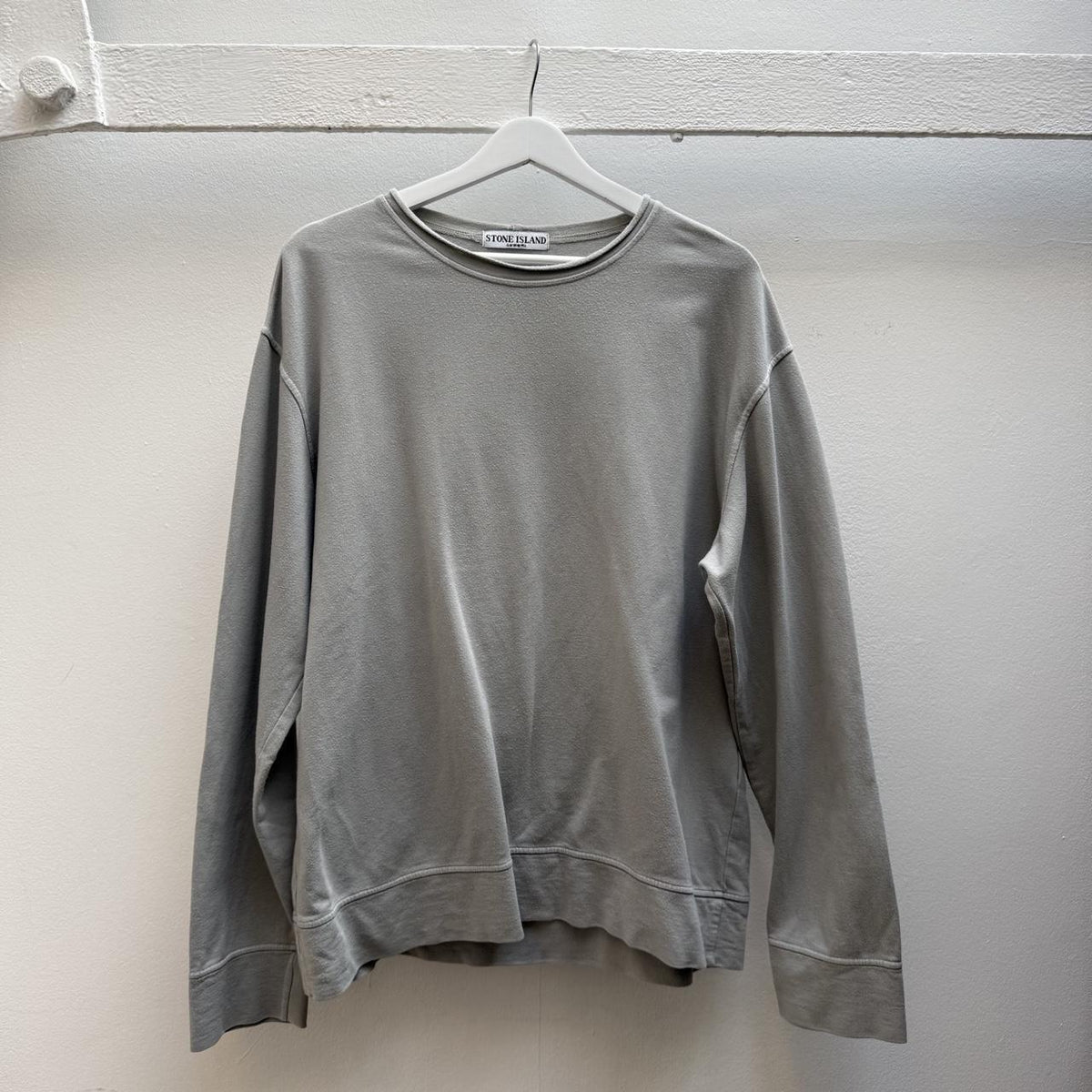 Stone Island Vintage Early 2000s Embroidered Spellout Sweatshirt (XL) | Extra Large, Grey