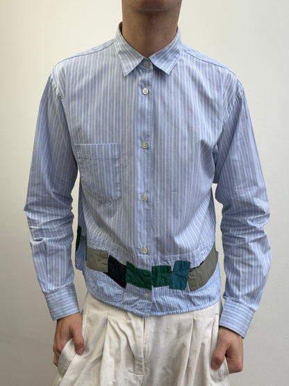 Comme Des Garçon Deconstructed Patchwork Shirt | Small, Light Blue