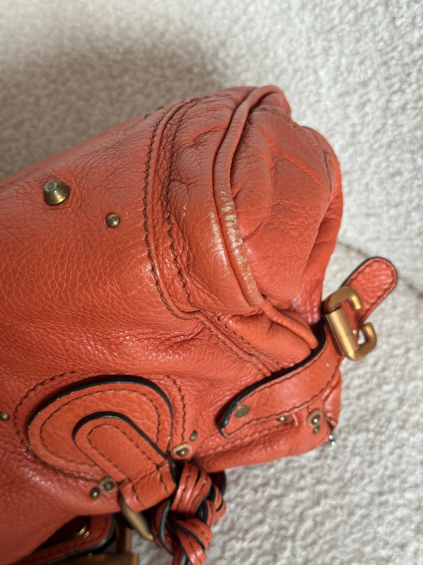 2006 Chloe Paddington Burnt Orange Leather Handbag | O/S, Gold
