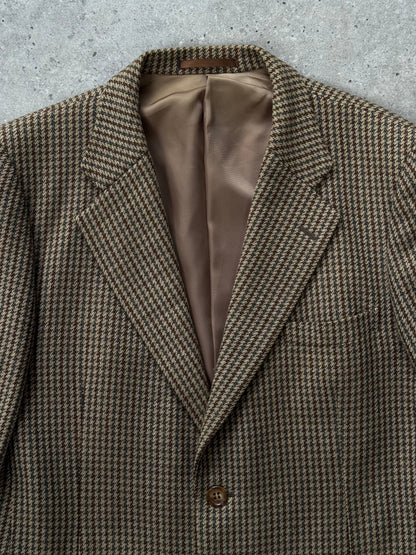 Burberry 1990s Pure Wool Houndstooth Single Breasted Blazer - 36S/S