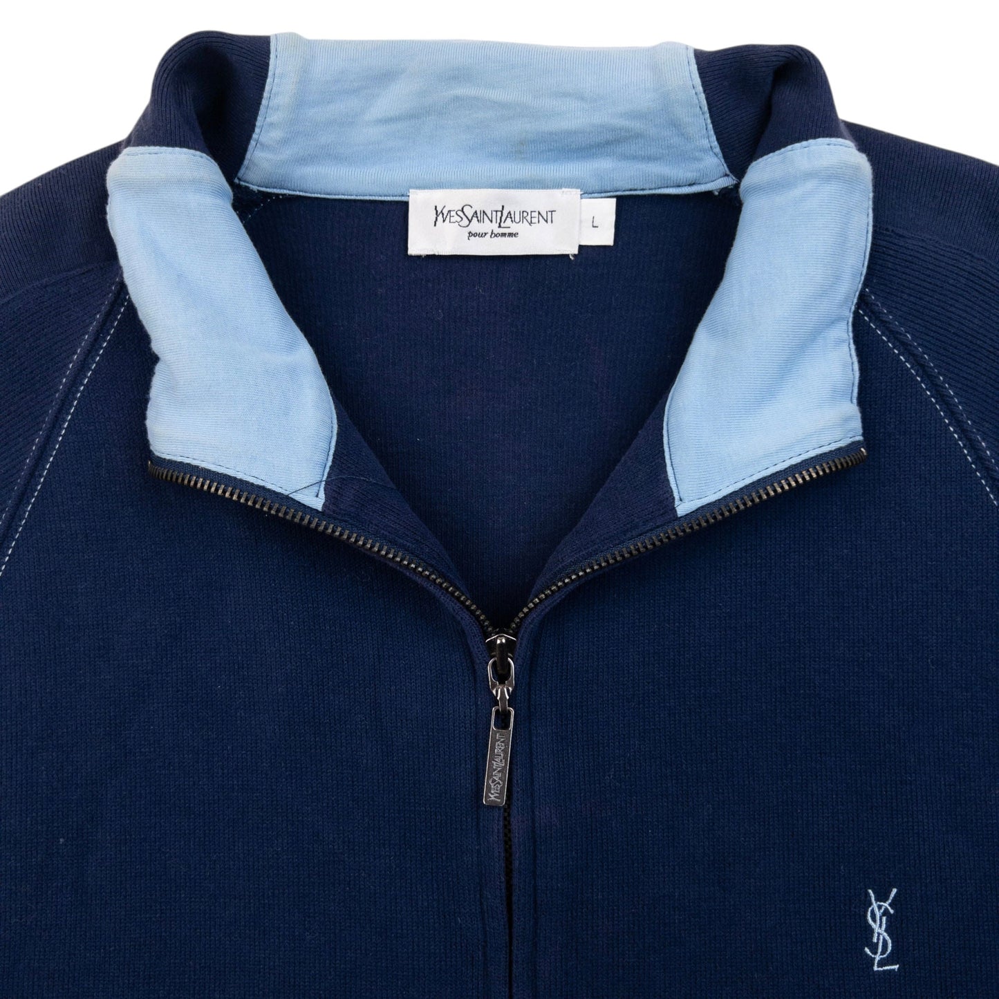 Vintage 2000s YSL Yves Saint Laurent Zip Up Sweatshirt Size L | Large, Multicoloured
