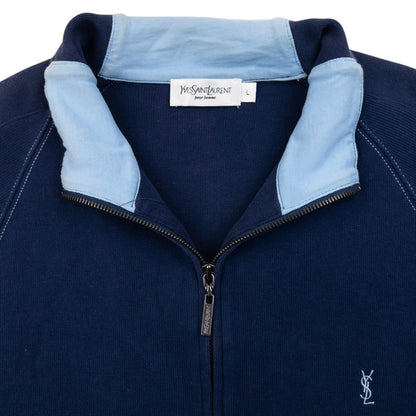 Vintage 2000s YSL Yves Saint Laurent Zip Up Sweatshirt Size L | Large, Multicoloured