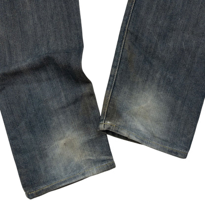 Vintage Sugoi Embroidered Koi Fish Japanese Denim Jeans Size W30