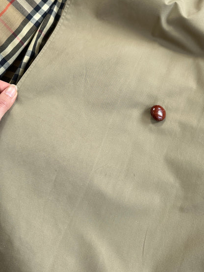 Vintage 1980s Nova Check Belted Trench Coat - M