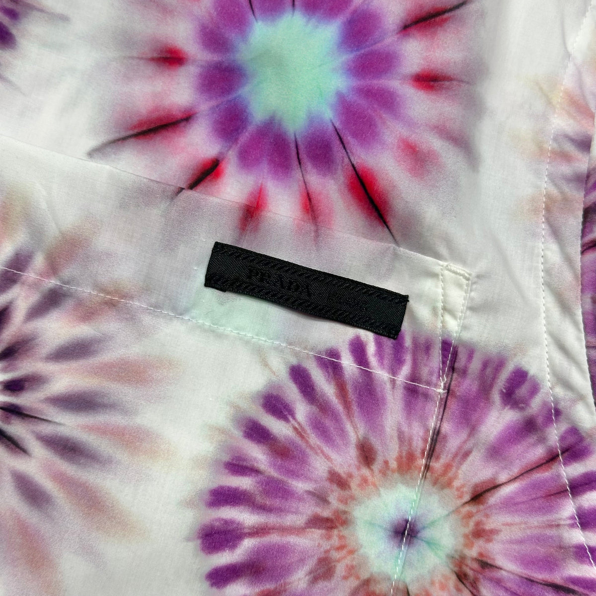 Prada SS19 Kaleidoscope Tie-Dye Boxy Cuban Shirt - M/L | Medium, Multicoloured
