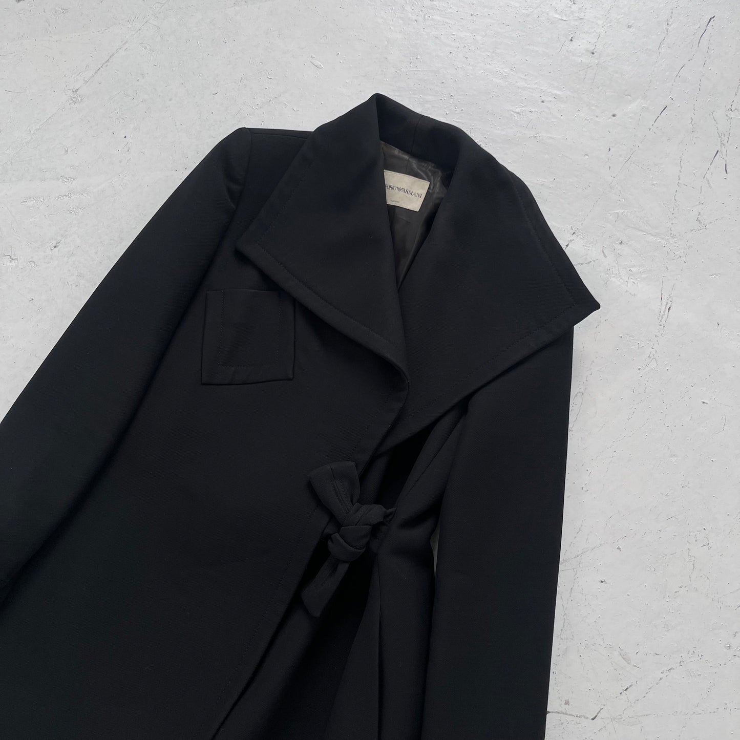 fw2001 emporio armani runway trenchcoat | Black, Black