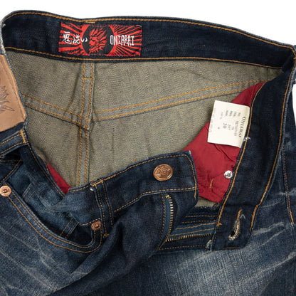Vintage Oniarai Embroidered Monster Japanese Denim Jeans Size W31