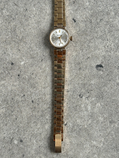 Regus 1970s Swiss Jewel Gold Tone Mechanical Watch
