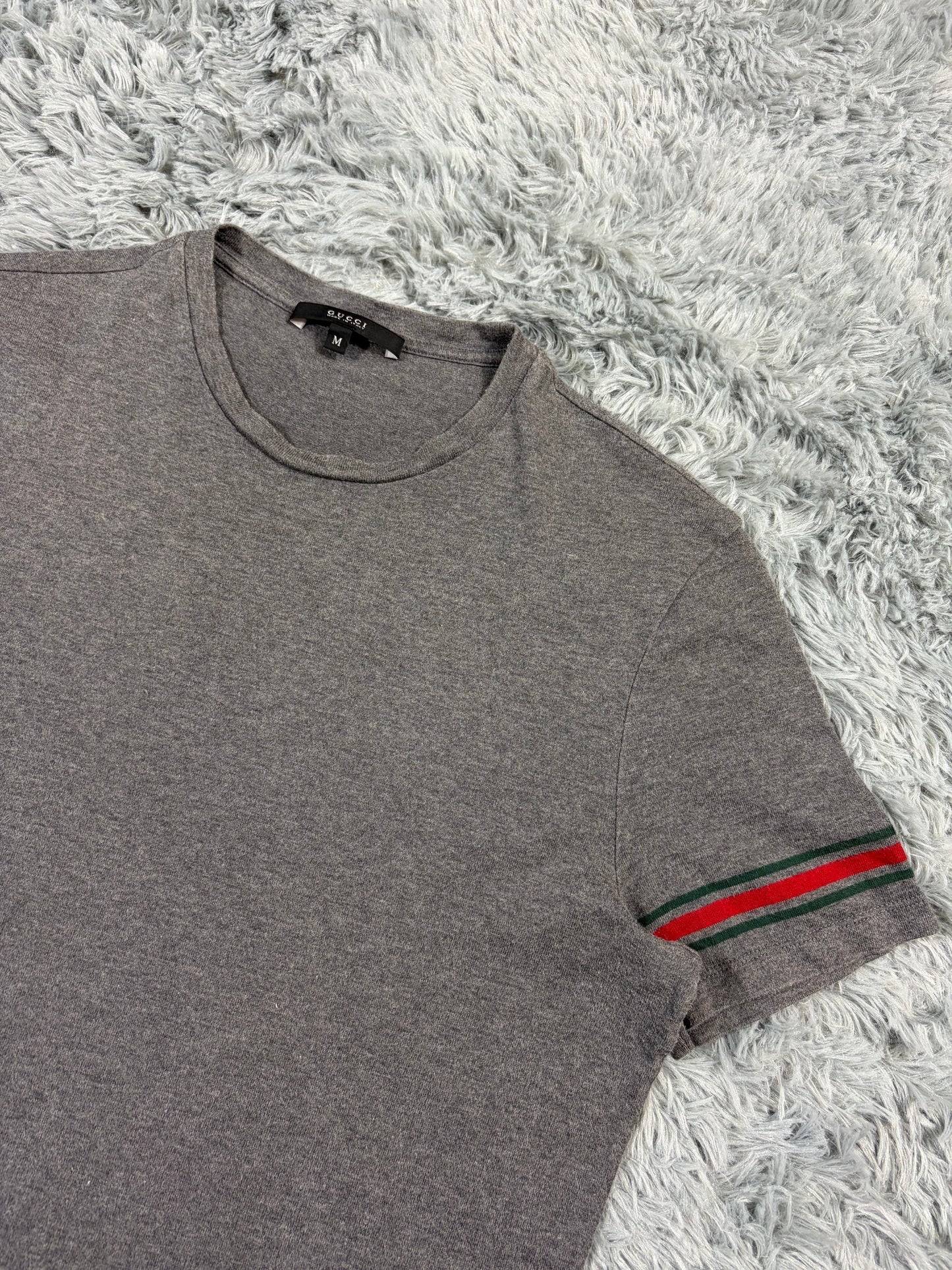 Gucci 2010s Web Stripe Grey T-shirt - S/M | O/S, Grey